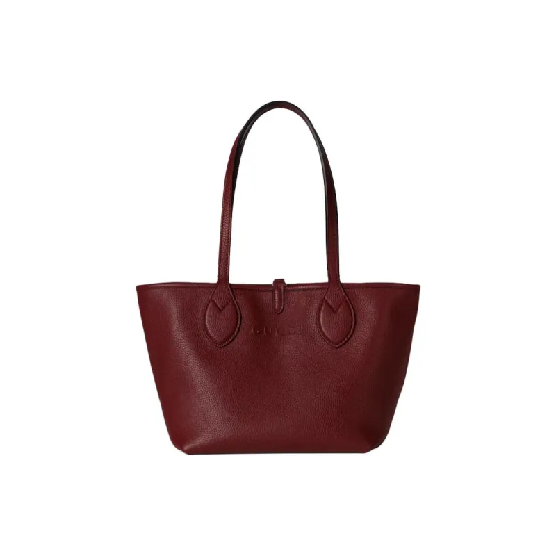 GUCCI Grain Leather With GG Canvas Tote Bag, Shopping Bag, One Shoulder Bag, Shoulder Bag Small Size Women's Umber Red-0
