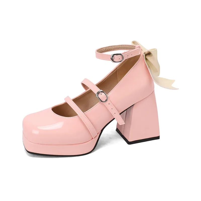 MCKP Chunky Heel High Heels 9cm Women's-4