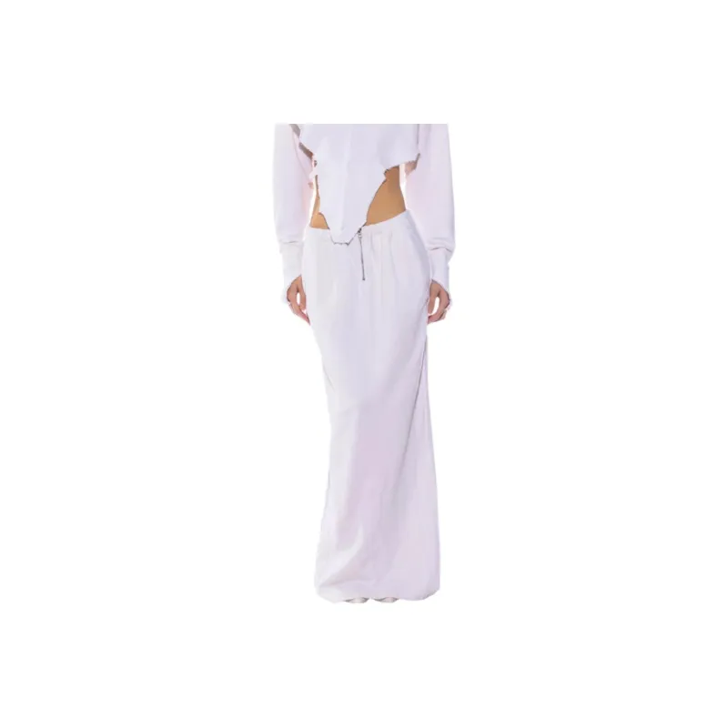 SAMI MIRO VINTAGE FW24 PORTERHOUSE MAXI SKIRT IN WHITE TERRY Casual Long Skirts Women's White-0