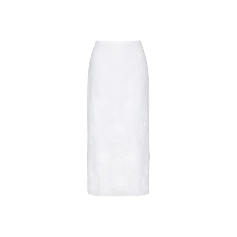 Valentino SS24 Casual Long Skirts Women's Ivory White-0