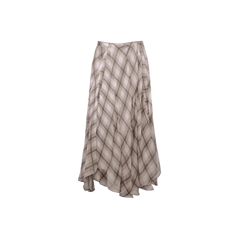 COVER TIME Casual Long Skirt Women's Brown-0