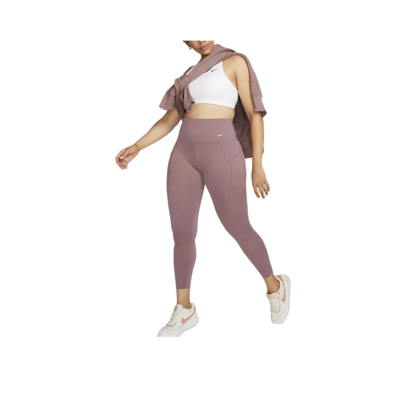 Nike Women's Firm-Support High-Waisted 7/8 Leggings With Pockets Athletic Trousers Women's Smoky Light Purple-0