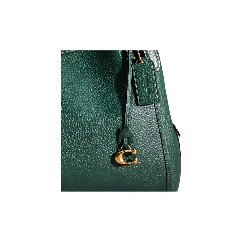 COACH Leather Shoulder Bag Women's Green-2