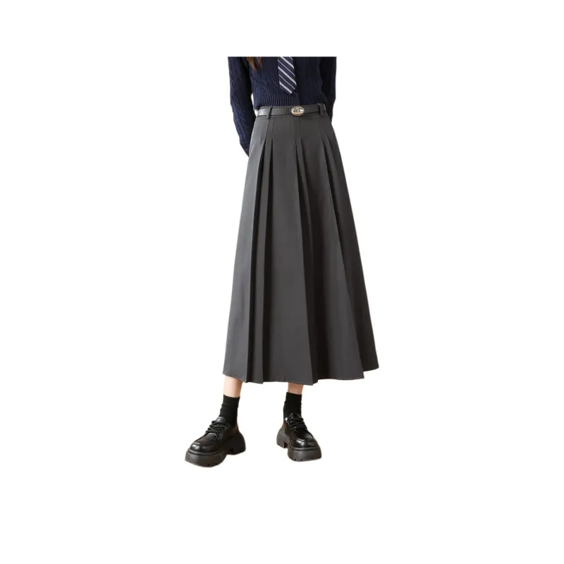 TERRE BLEUE Casual Long Skirts Women's Gray-0