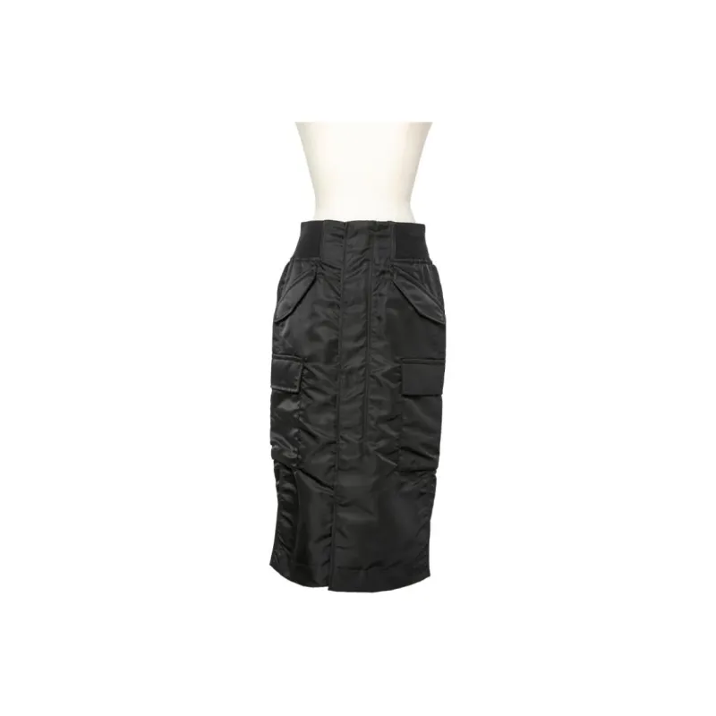 Sacai Ribbed Waistband Side Slit Cargo Skirt-0