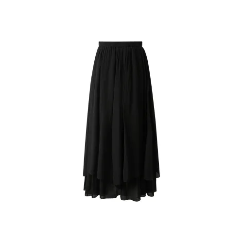 3COLOUR Casual Long Skirt Women's Classic Black