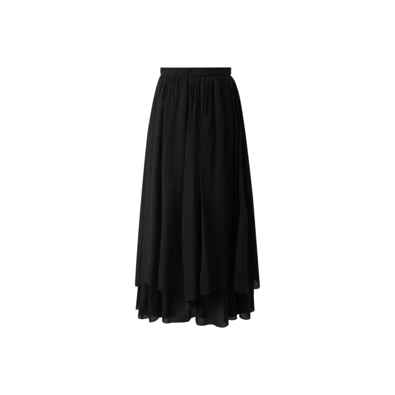 3COLOUR Casual Long Skirt Women's Classic Black-0