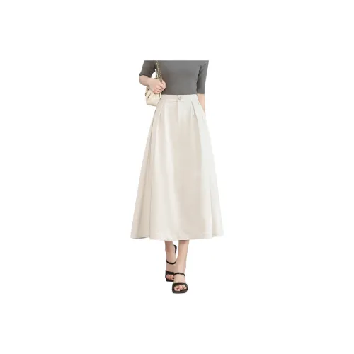 SITOL Casual Long Skirts Women's Ecru