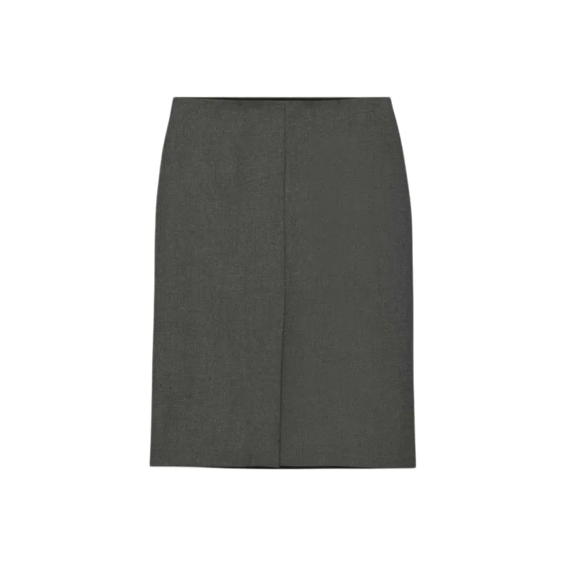 ARITZIA FW24 Wilfred Liaison Skirt Casual Long Skirts Women's Heather Charcoal/Stone Phoebe Zhennan Charcoal-0