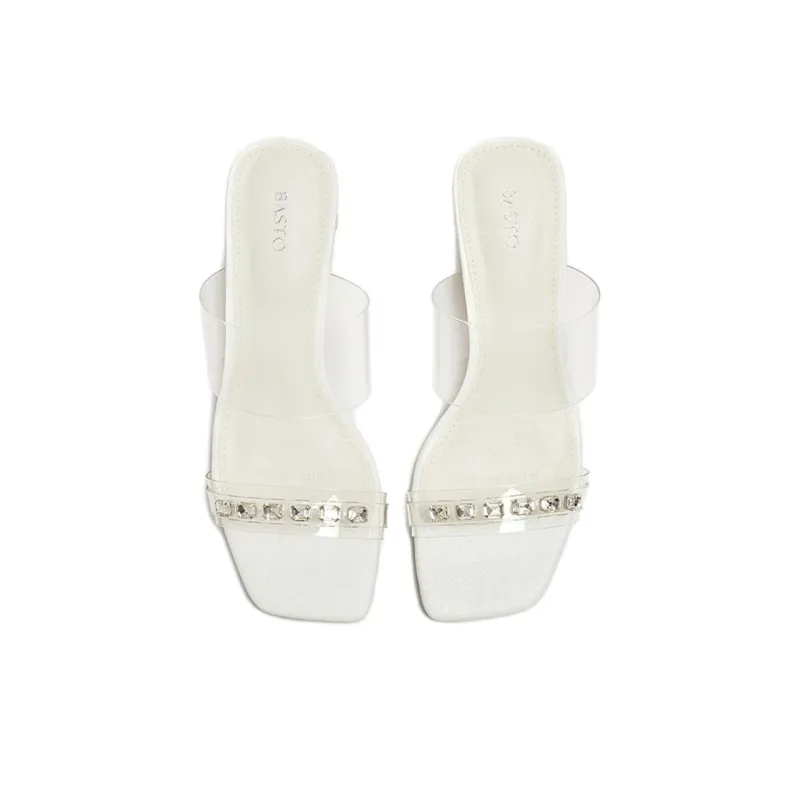 BASTO Rhinestone Crystal Quiet Slide Slippers Women's-3