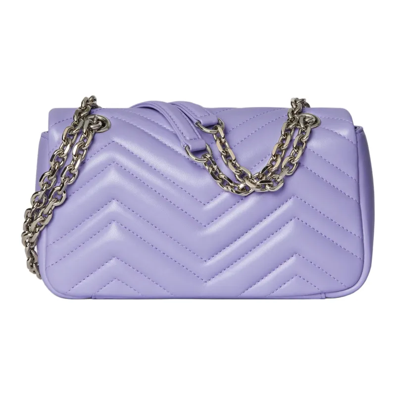 GUCCI GG Marmont Sheepskin Shoulder Bag Trumpets Women's Light Purple-3