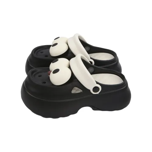 SHIGUDE Sandal Slippers Women's, Black+White Base
