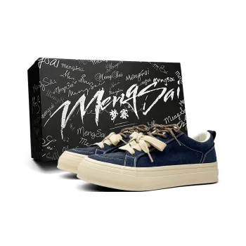 Mengsai Cushioning, Abrasion Resistant, Height Increasing Low Top Skateboard Shoes Men's Dark Blue