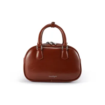 Soullight Split Cow Leather With Synthetic Leather Crossbody One Shoulder Handbag Medium Size Women's Brown