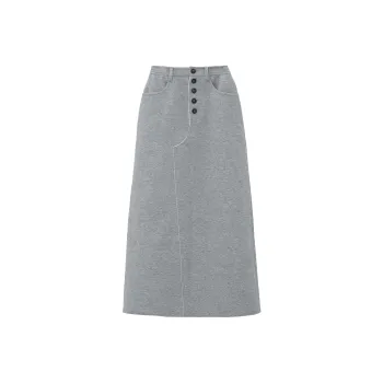 Fstudio Casual Long Skirts Women's Gray White