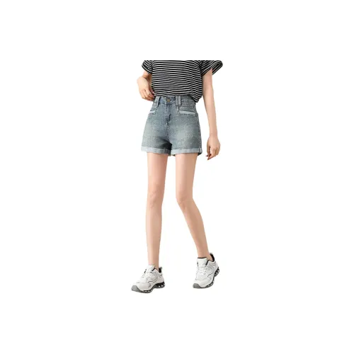 TERRE BLEUE SS24 Denim Shorts Women's Dark Blue