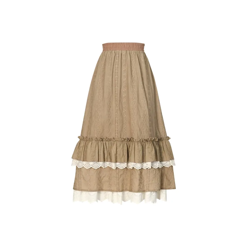Snbl Casual Long Skirts Women's Brown-0
