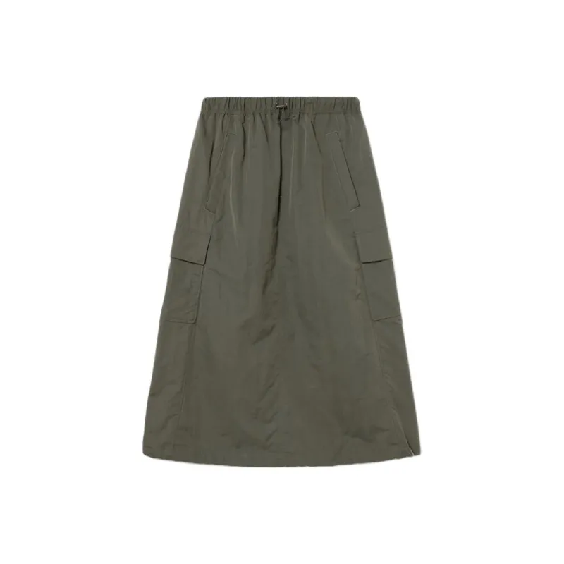 LACOSTE Casual Long Skirt Women's Khaki Olive-0