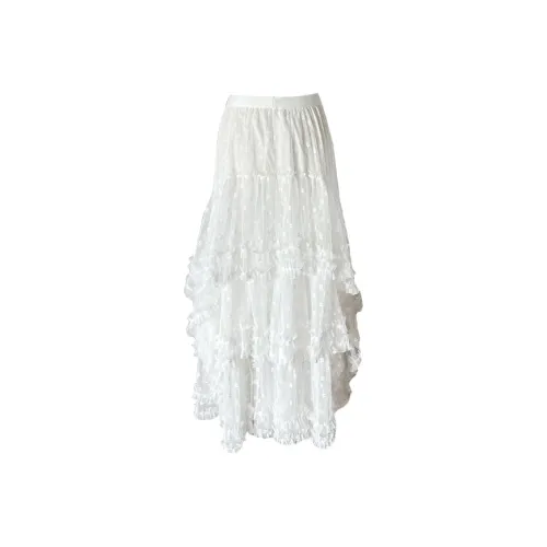 TURN UP Belted Maxi Skirt Women's White