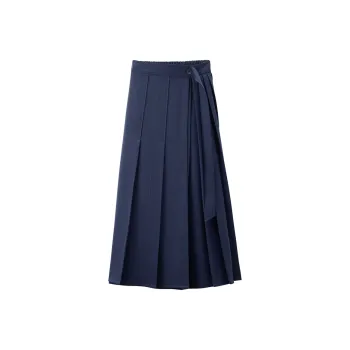 UNIQLO Casual Long Skirt Women's Floral Blue
