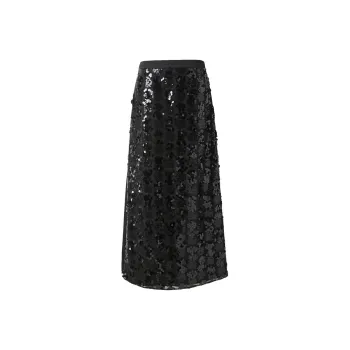 3COLOUR Casual Long Skirt Women's Classic Black