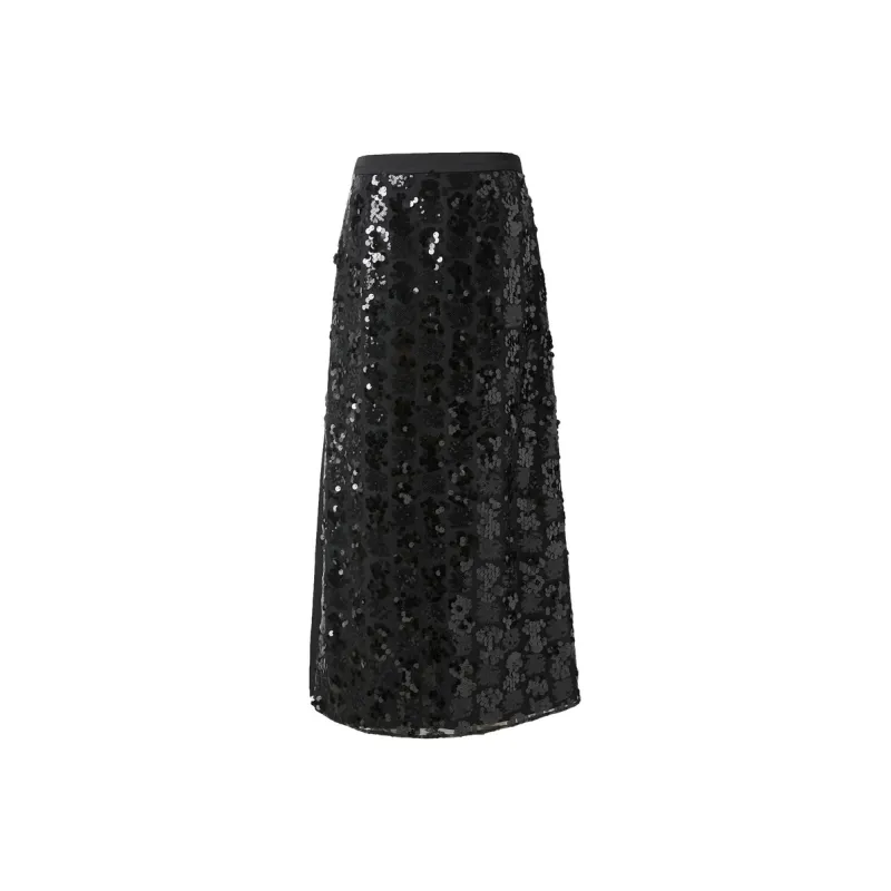 3COLOUR Casual Long Skirt Women's Classic Black-0