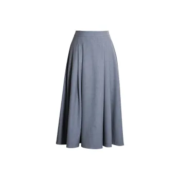 ROEYSHOUSE Casual Long Skirts Women's Gray Blue