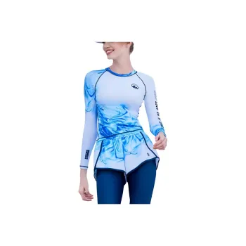 ZOKE Two Piece Swimsuits Women's Blue White Flower