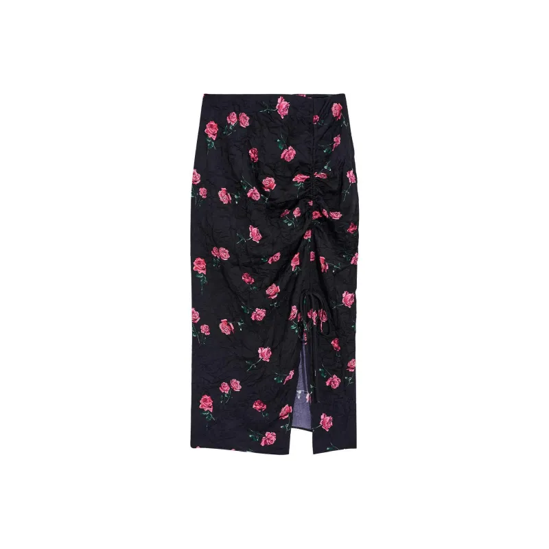 Bebe FW24 Casual Long Skirt Women's Black Pink Red-0