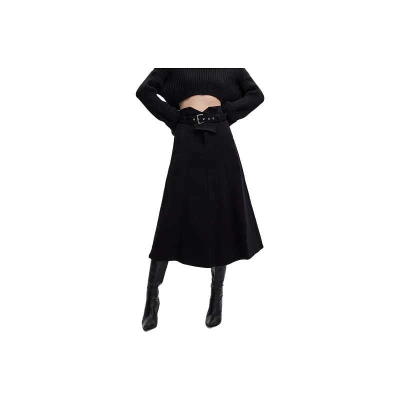 ONLY Casual Long Skirts Women's Black Denim-0
