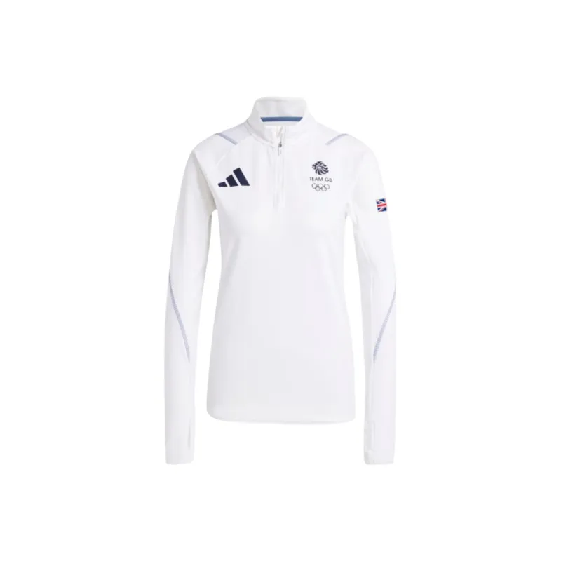 Adidas UK Training Top Olympics Collection Team GB Training Top Workout Clothing Women's White-0