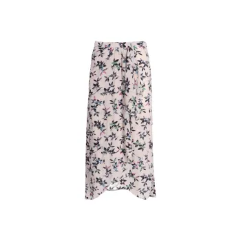 ISABEL MARANT Vanille Floral Printed Draped Midi Skirt