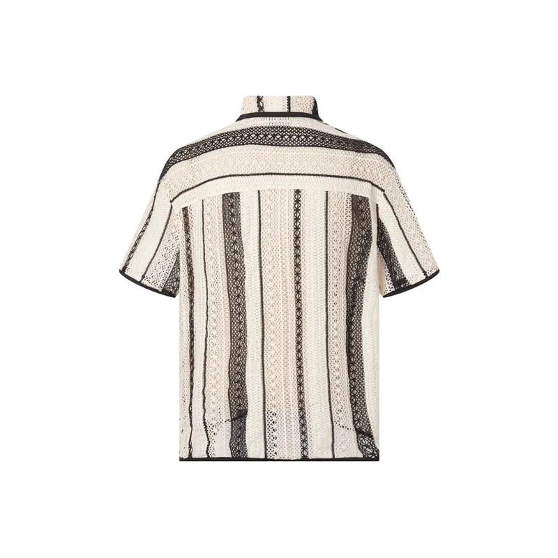 ROCAWEAR Shirts Unisex Black Apricot Stripes-1