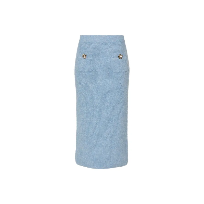 Self portrait Soft Knit Midi Skirt-0