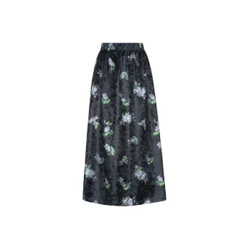 MEIYANG Casual Long Skirts Women's Floral Black
