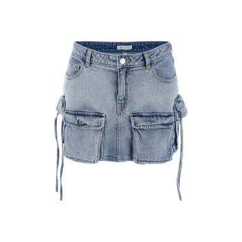 GUESS Denim Short Skirts Women's Blue