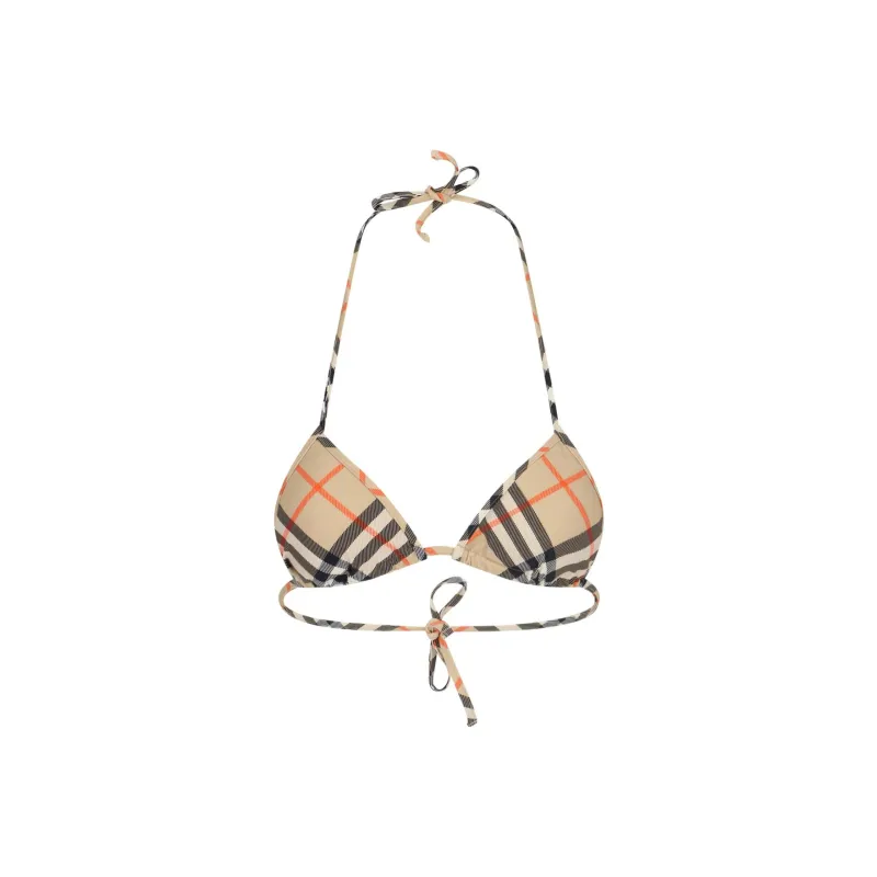 Burberry Check Pattern Halterneck Bikini Top-0