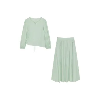 Mo Han Yi Mei Skirt Set Women's Green