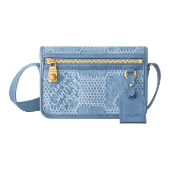 LOUIS VUITTON Bosphore Cotton Canvas Wallet Men's Blue