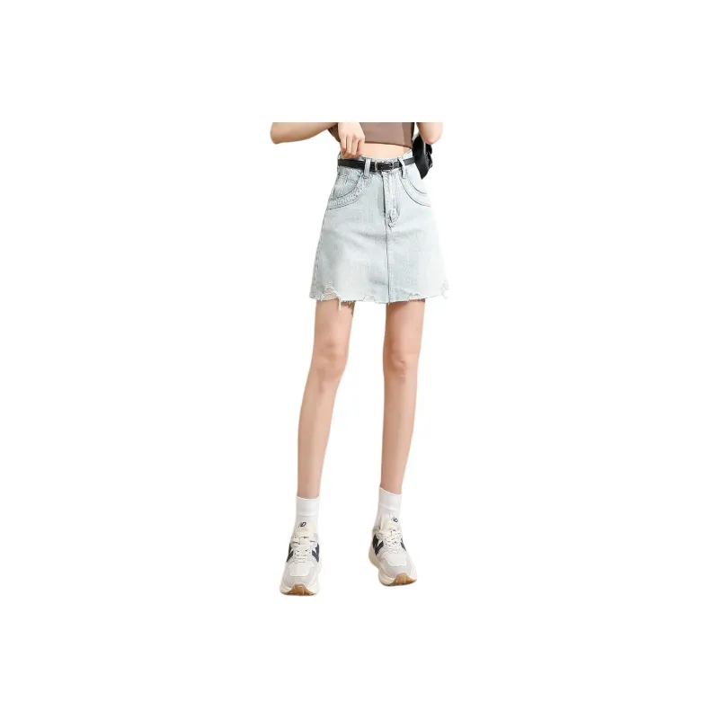 TERRE BLEUE Denim Short Skirts Women's Blue-0