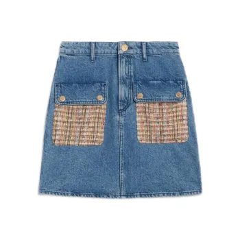 Sandro Denim Short Skirts Women's Denim Blue