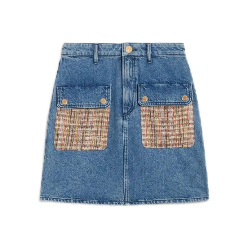 Sandro Denim Short Skirts Women's Denim Blue-0