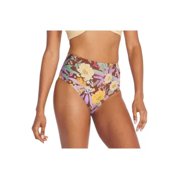 Speedo Women's Print High Waist Bottom Brown Bikini Women's