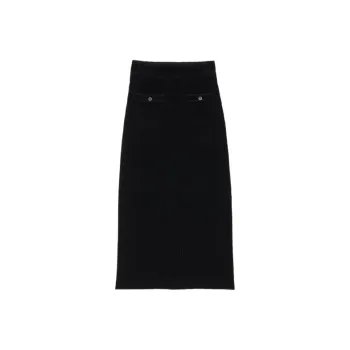 Sandro Pencil Waffle effect Midi Skirt