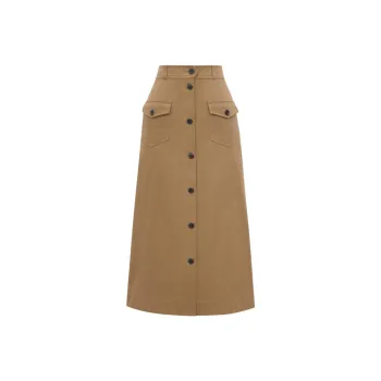 SAINT LAURENT Button Detailed A Line Skirt