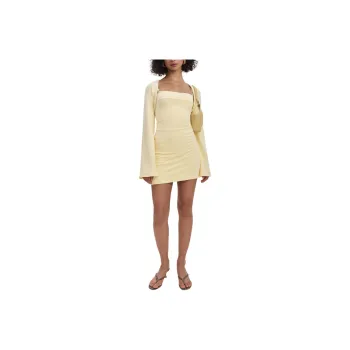 REFORMATION Chloe Knit Shrug Dress Set Skirt Set Women's Egg Custard