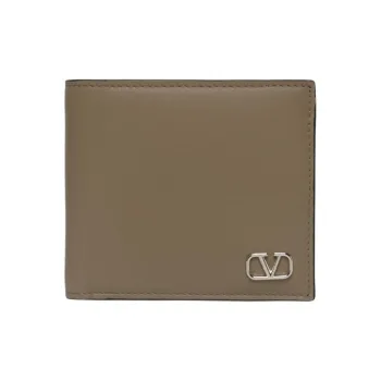 Valentino Calfskin Wallet Men's Khaki