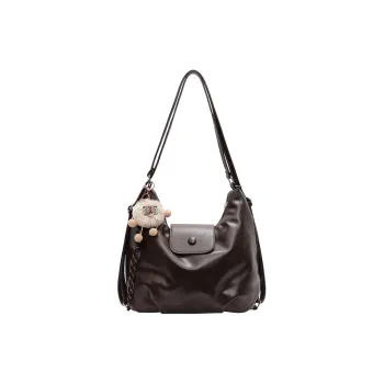 Bywhich PU Tote Bag, Shopping Bag, Shoulder Bag Women's Black/Brown
