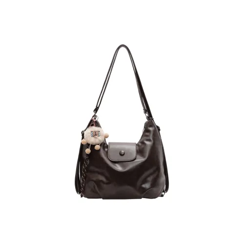 Bywhich PU Tote Bag, Shopping Bag, Shoulder Bag Women's Black/Brown