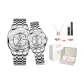 Steel Band Raw White Couple Watch 1 Pair[Crown Box]